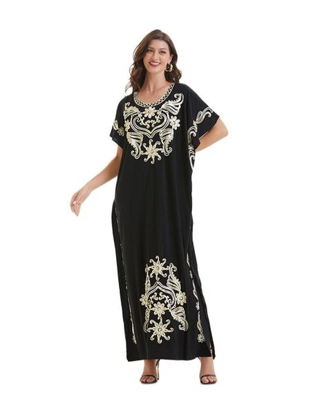 

ethnic clothing latest style muslim dashiki embroidery embroidered dress african abaya ice silk robe large size l-xxl, Red