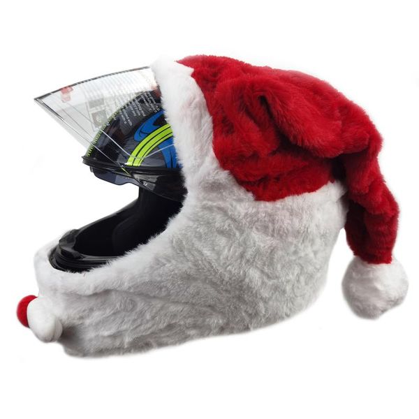 

hair accessories coral fleece motorcycle helmet santa claus cover motorbike funny outdoor personalized full helmets protection, Slivery;white