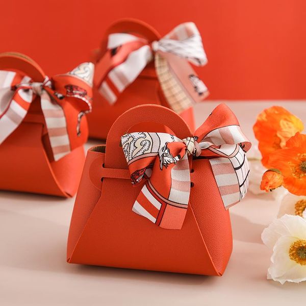 

gift wrap nordic style wedding candy box leather packaging creative bag handbag