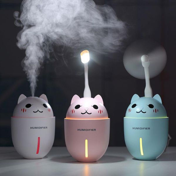 

humidifiers multi-function cute pet air humidifier with led night light and mini fan