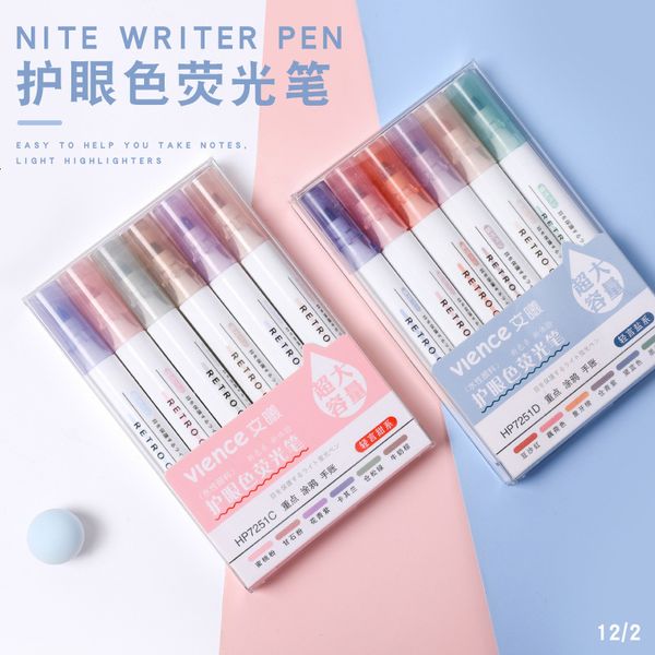 

painting pens jiuli hp7251c light sweet department eye protection student stationery color watercolor orcent pen, Black;red