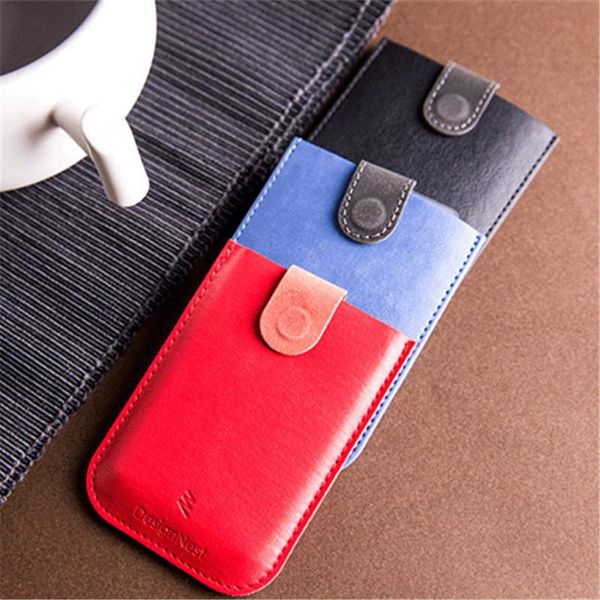 

wallets bisi goro smart wallet slim men and women pu leather holder business thin rfid purse portable pull out wholesale, Red;black