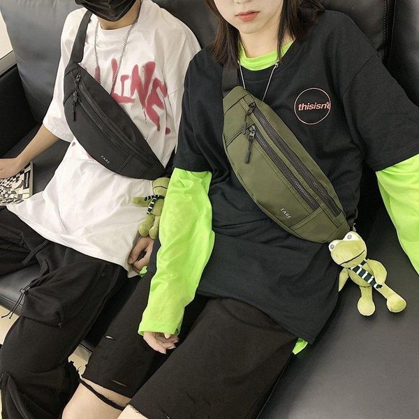 

waterproof waist bag men banana canvas casual crossbody bags for fanny pack chest pouch male belt purse shoulder