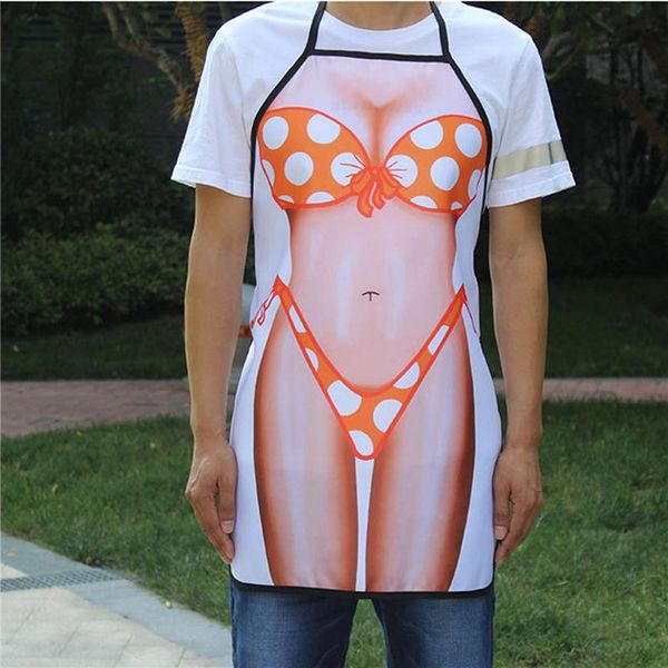 

aprons man and bikini girl pattern apron fun kitchen novel gift for couple