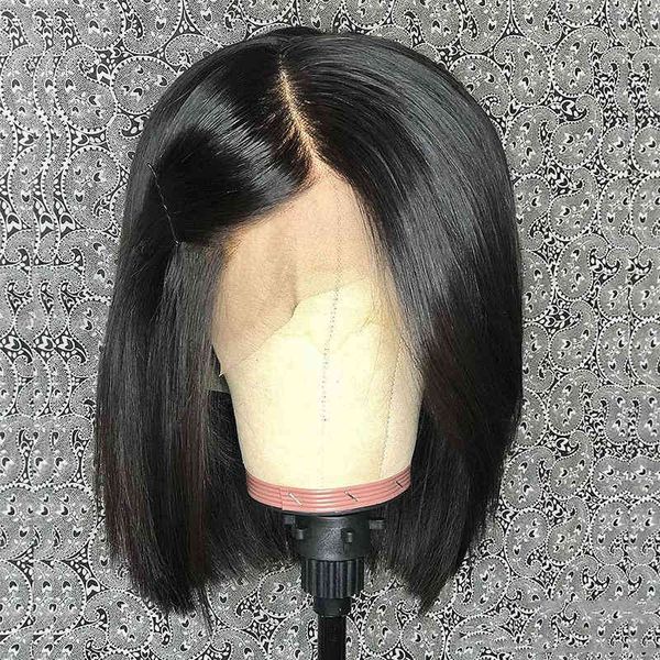 

straight 13x4 lace front for woman pre plucked brazilian remy short bob wig, Black;brown