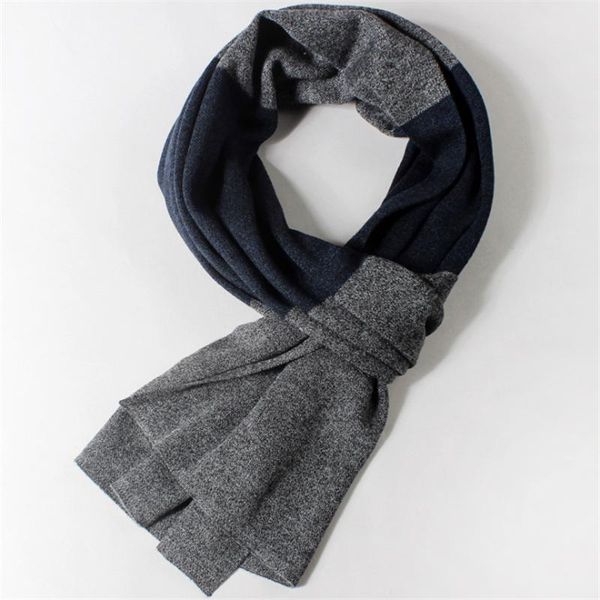 

scarves 180cm*30cm wool blended fashion plaid mens scarf warm for winter high quanlity thickened men, Blue;gray