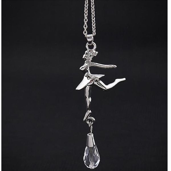 

pendant necklaces fashion jewelry crystal ballet dance girl necklace ballerina 18", Silver