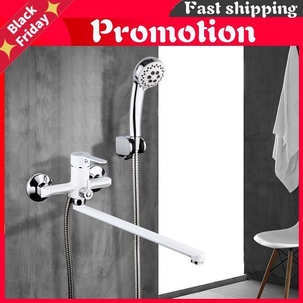 

white bathroom faucet outlet pipe bath shower brass body surface spray painting head tap sets