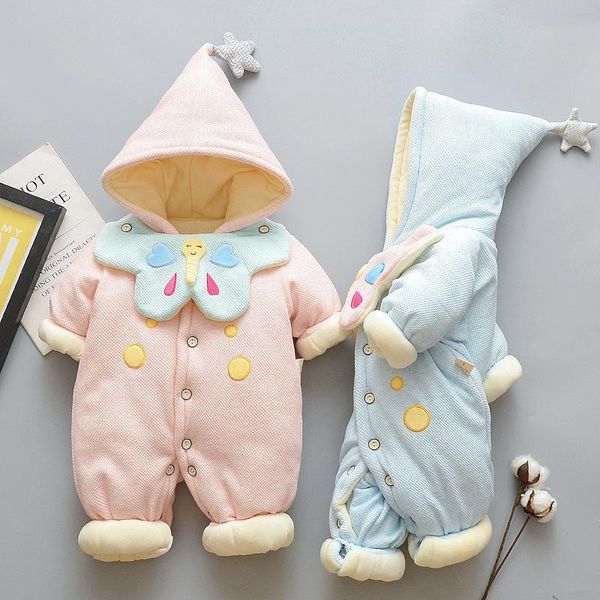 

jumpsuits 2021 autumn winter rompers for baby girls boys jumpsuit kids costume toddler bodysuit warm infants overalls born clothes, Blue