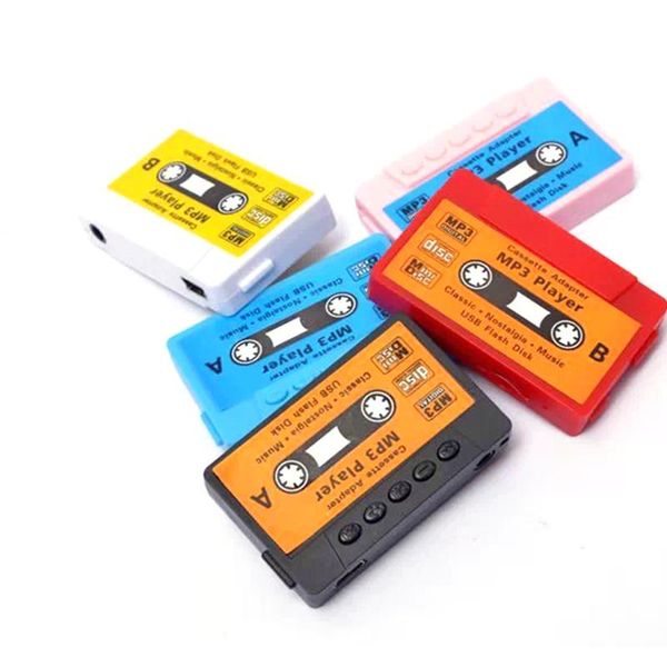 

& mp4 players 100pcs wholesale- mini tape mp3 player support micro sd(tf) card 5 colors dhl est