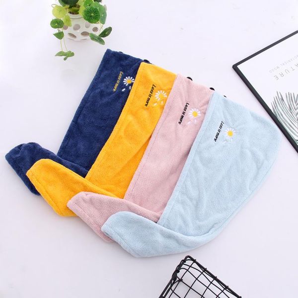 

shower caps women dry hair cap microfiber bath towel water absorption thickened towels moon star style embroidery velvet head wrap