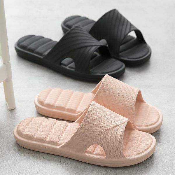 

slippers shower sandal summer slide shoes eva soft sole comfortable non-slip bathroom beach indoor home women men flip flops, Black