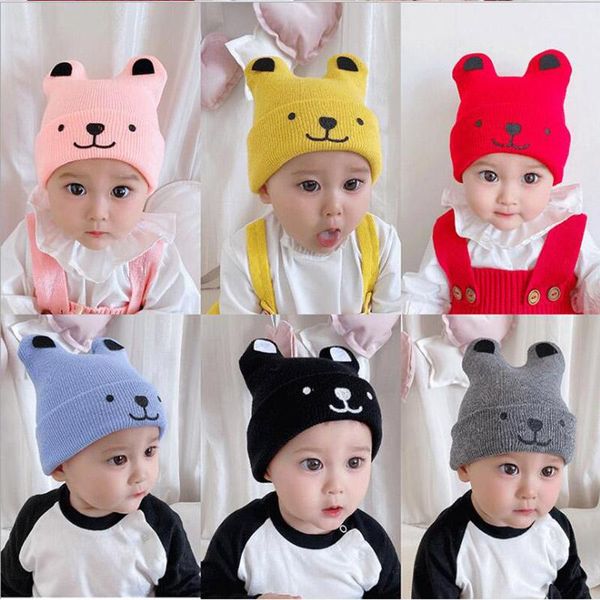 

caps & hats 1pcs casual warm born knitted cap cartoon dog cat shape baby hat autumn winter children, Yellow