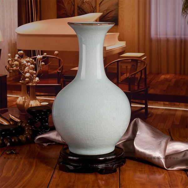 

vases light celadon crackle chinese porcelain flower for table lamp and decoration