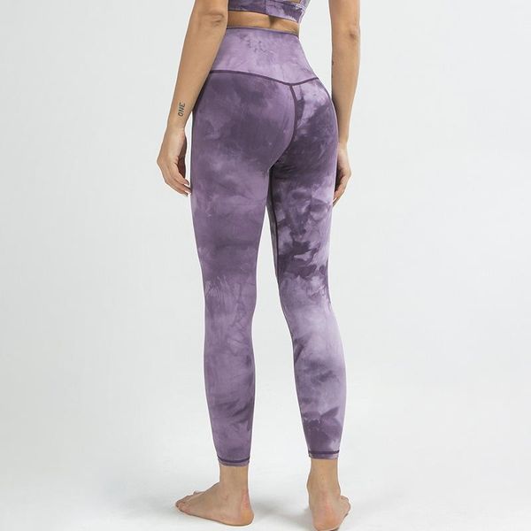 

one-piece suits tie-dye tights double-sided matte yoga pants with high waist, buttocks and tummy
