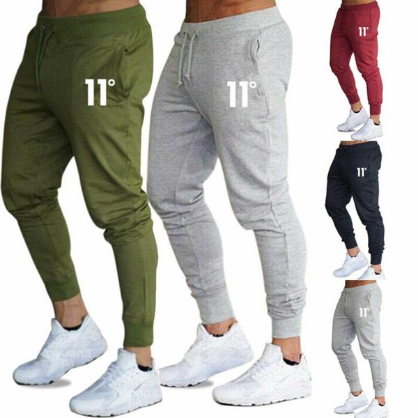 

running pants selling solid color casual men's trousers slim sportswear fitness cotton jogging sports, Black;blue