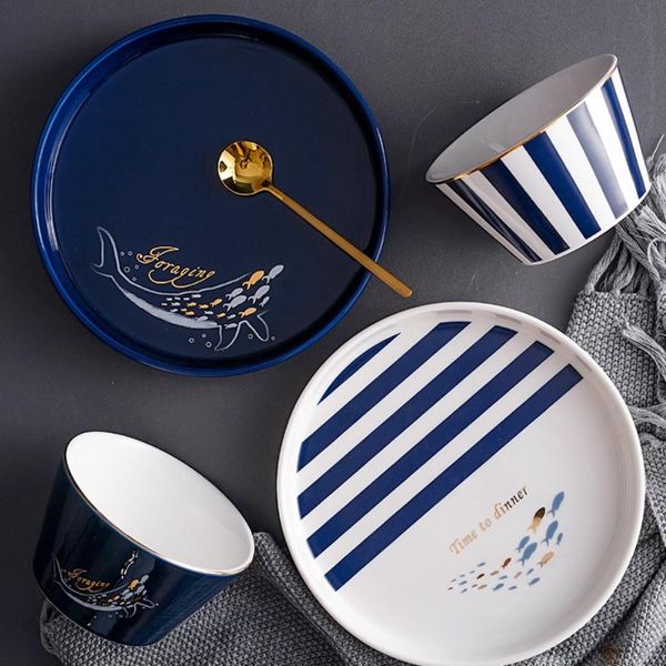 

dishes & plates kitchen bar counter supplies nordic gold painting bowl and dish dinner set porcelain ceramic tableware plate combinatio