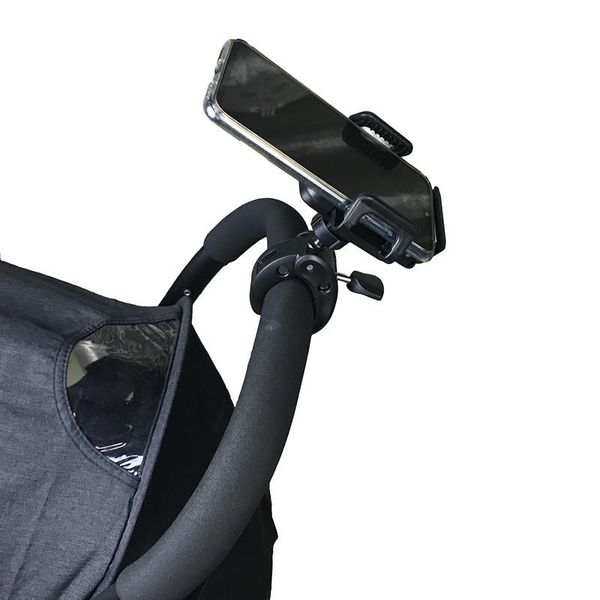 

baby stroller cell phone holder 360 degree rotate universal clamp pram wheelchair aeecssory mount bracket bike stander parts & accessories