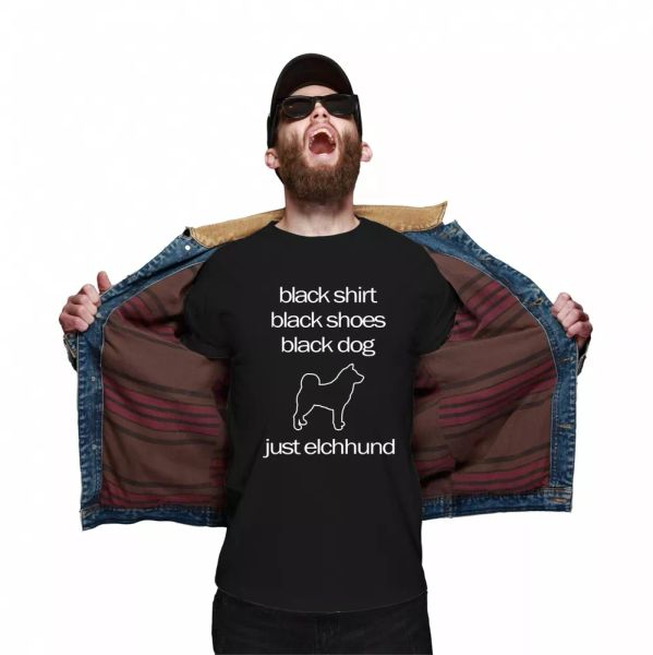 

Moose Dog Unisex T-Shirt Black Dog Dogs Motif Elk Hunting Dog Norwegian, Mainly pictures