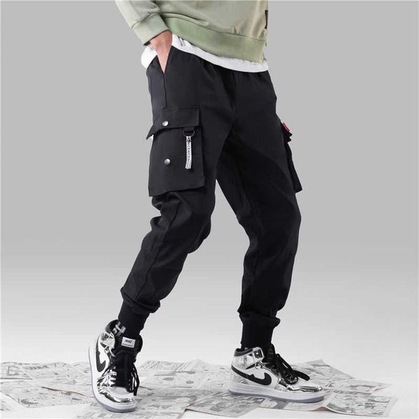 

men's pants thin jogging military men casual outdoor pant cargo work tactical tracksuit trousers clothes 2021 summer spring plus size, Black