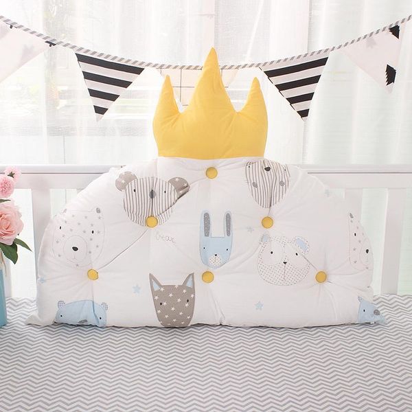 

bed bumper backrest baby bedside cushion cotton crown shape pillow crib protector room bedroom decoration bedding sets