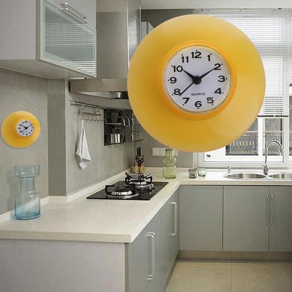 

wall clocks kitchen sucker 6 colors bathroom waterproof clock home decoration bath shower with suction cup coloks