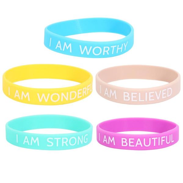 

novelty items 12pcs silicone wristband decoration band wrist colorful for men