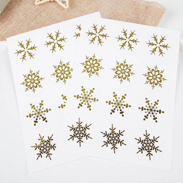 

gift wrap 120pcs/10sheets christmas snowflake gold transparent pvc clear sticker year decoration diy self-adhesive label