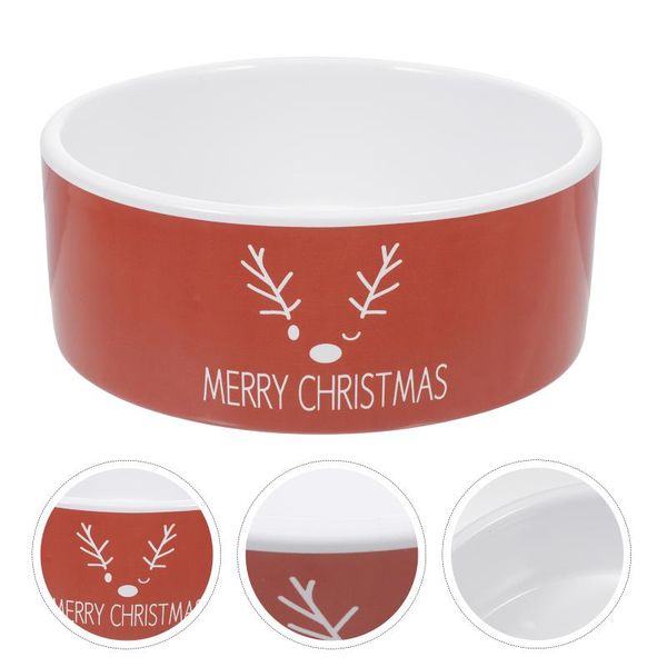 

bowls 1pc christmas snowman pattern cat bowl dog creative pet