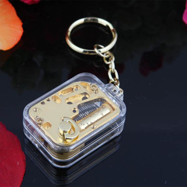 

mechanical music boxes 1pcs music box keychain movement diy play set acrylic handy crank children birthday gifts kids toys