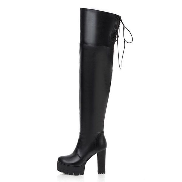 

boots plush thick heel pointed winter women's shoes high fashion, Black