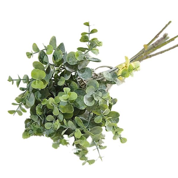 

decorative flowers & wreaths 6 pcs eucalyptus plastic artificial leaves bunch for home christmas wedding decoration small faux foliage fake