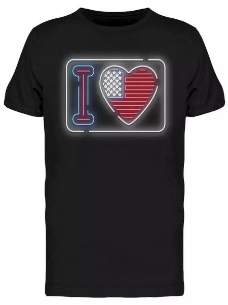 

i love usa design tee men's -image by shutterstock, White;black