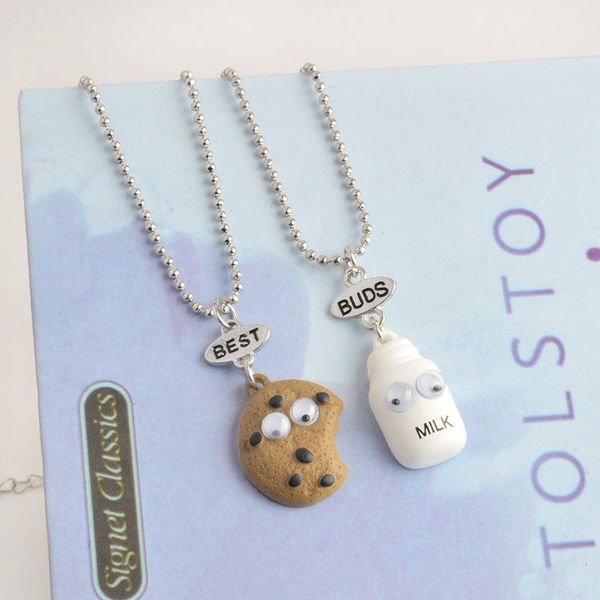 

pendant necklaces ins explosion model three-dimensional cookie milk necklace cute fashion holiday small gift 2021 single product, Silver