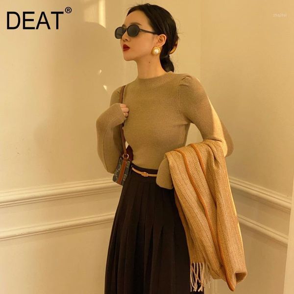 

spring and autumn fashion women clothes round neck puff sleeves knitting pullover sweater female wp11106m women's sweaters, White;black