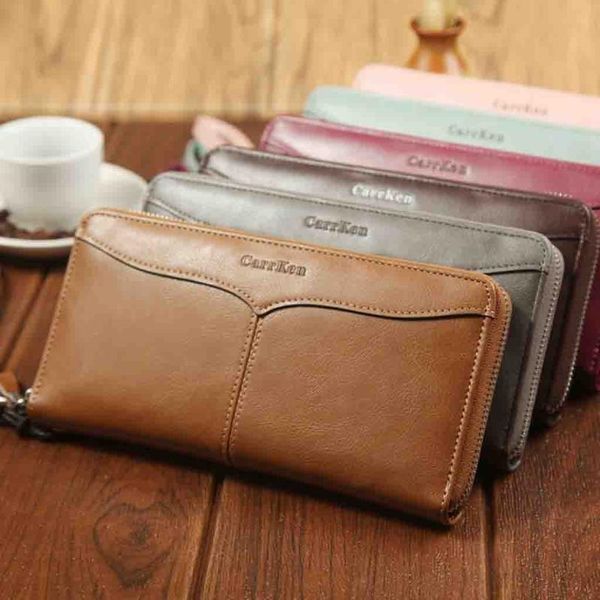

wallets wallet business casual large-capacity clutch soft multi card phone bag#g30, Red;black