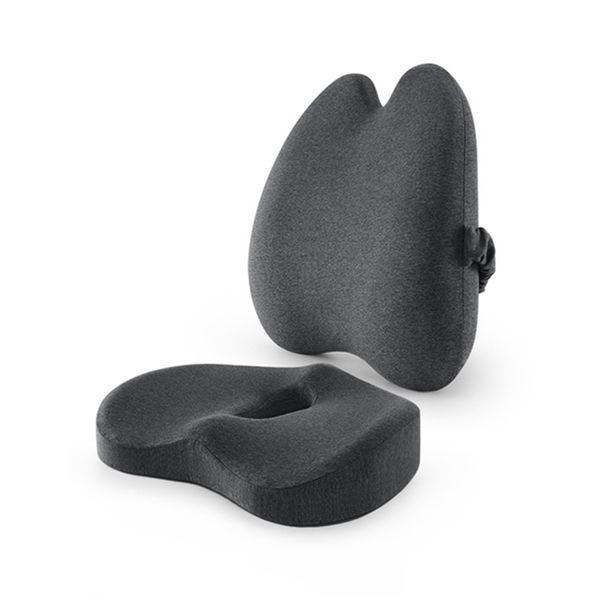 Cuscino lombare in memory foam Cuscino ortopedico Cuscino per sedia da ufficio Supporto per la vita Set di cuscini per la schiena Cuscino per seggiolino auto Massaggiatore per i fianchi 211229