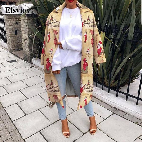 

women's wool & blends winter elegant turn-down collar overcoat casual long sleeve loose women cardigan fashion letter print coat outwe, Black