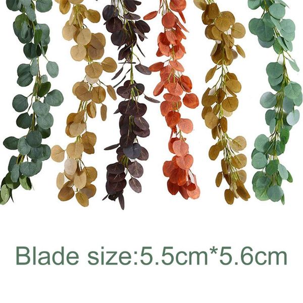 

2m long artificial silk hanging eucalyptus vine garden wedding party simulation wicker leaves decorations decorative flowers & wreaths