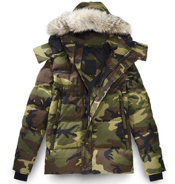 

hooded jacket designer camouflage pattern boys womens canada down winter parka classical thick for asian size coat, Black
