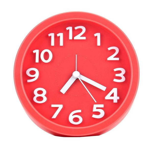 

-kids alarm clock battery operated, 4 inch round silent non ticking, simple design, girls gift other clocks & accessories