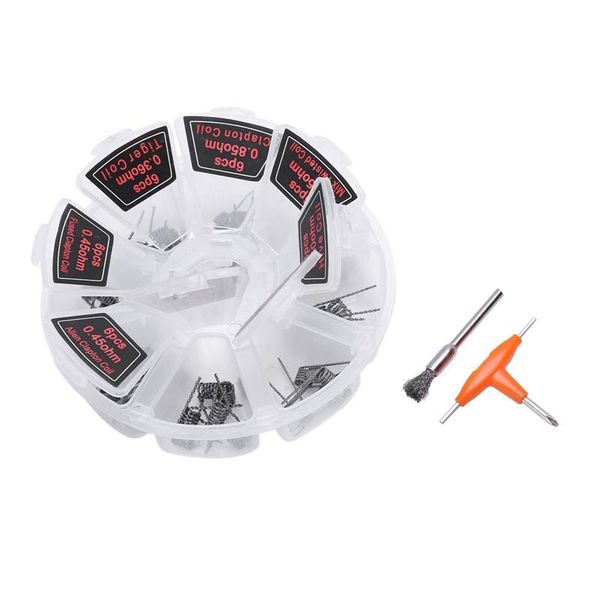 

-8 in 1 clapton coil platte twisted mix fused alien premade hand tools