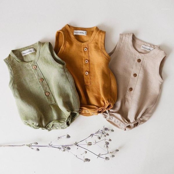 

cotton and linen boy's short one-piece onesies boy clothing yoga outfit