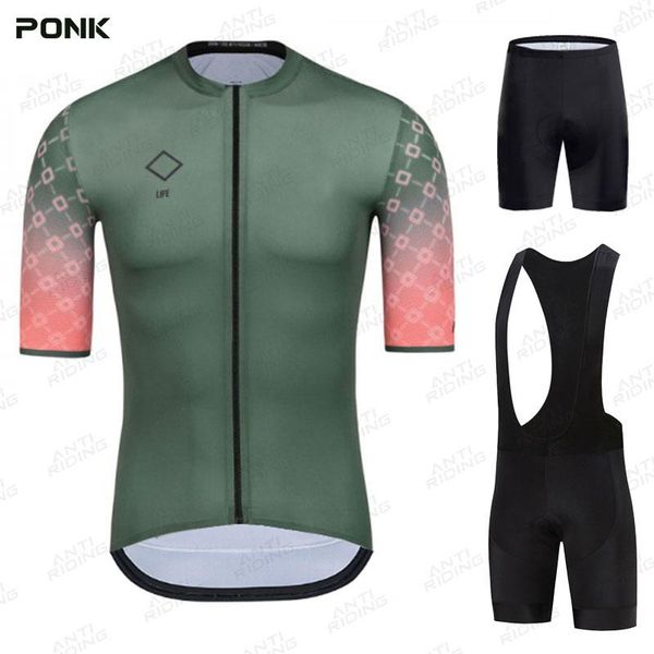 

racing sets 2021 road bike men's summer short sleeve breathable cycling jersey set mountain bicycle wear quick-dry clothing, Black;blue