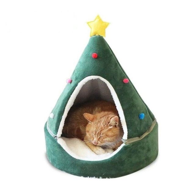 

pet party christmas supplies winter warm closed tree dog nest removable washable yurt cat kennels & pens
