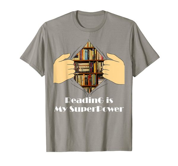 

reading is my superpower t-shirt, White;black