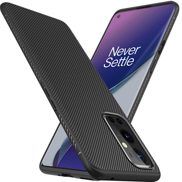 Caso de telefone celular Adequado para OnePlus 9Pro Fashion Twill Simples Anti-Queda Macio TPU Telefone Celular Shell Proteção Masculino Business 1 + 9 Pro