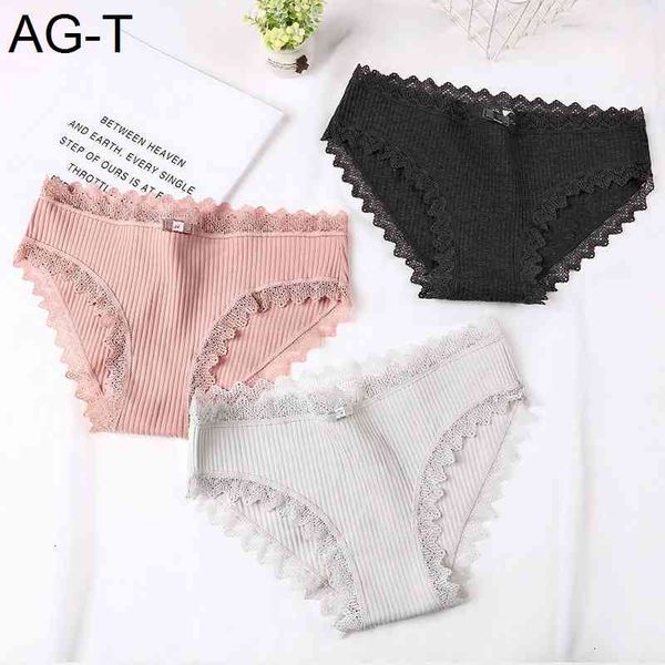 

girl cute traceless underwear crotch cloth lace student cotton briefs, Black;pink