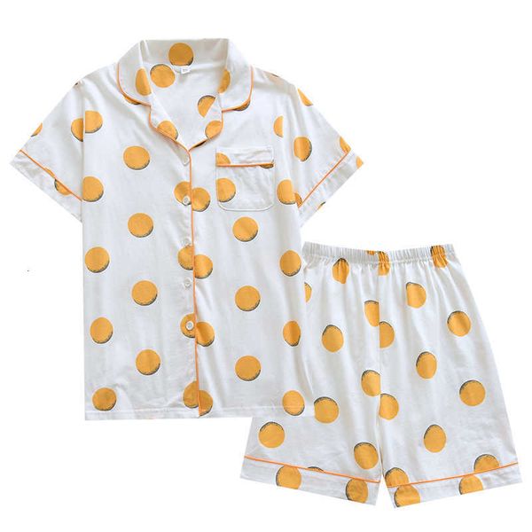 

women's sleepwear kawaii pajamas summer short sleeve button down shorts 2 piece pyjama set home suit cute cotton loungewear h, Black;red