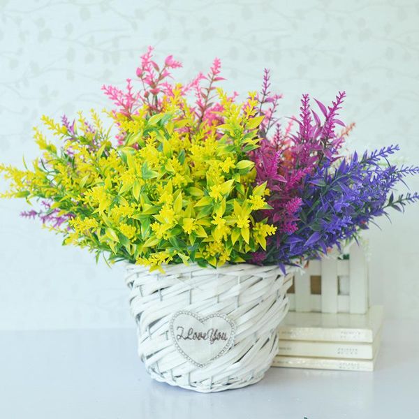 

decorative flowers & wreaths 36cm lavender artificial flower plastic bouquet 7 forks fake for wedding living room bedroom home